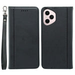 For Honor 400 Pro 5G (Global) Wallet Case Magnetic Closing PU Leather Phone Cover with Wrist Strap