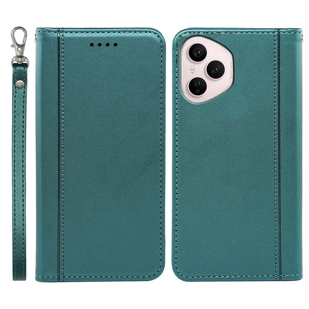 For Honor 400 Pro 5G (Global) Wallet Case Magnetic Closing PU Leather Phone Cover with Wrist Strap