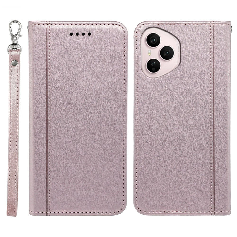 For Honor 400 Pro 5G (Global) Wallet Case Magnetic Closing PU Leather Phone Cover with Wrist Strap