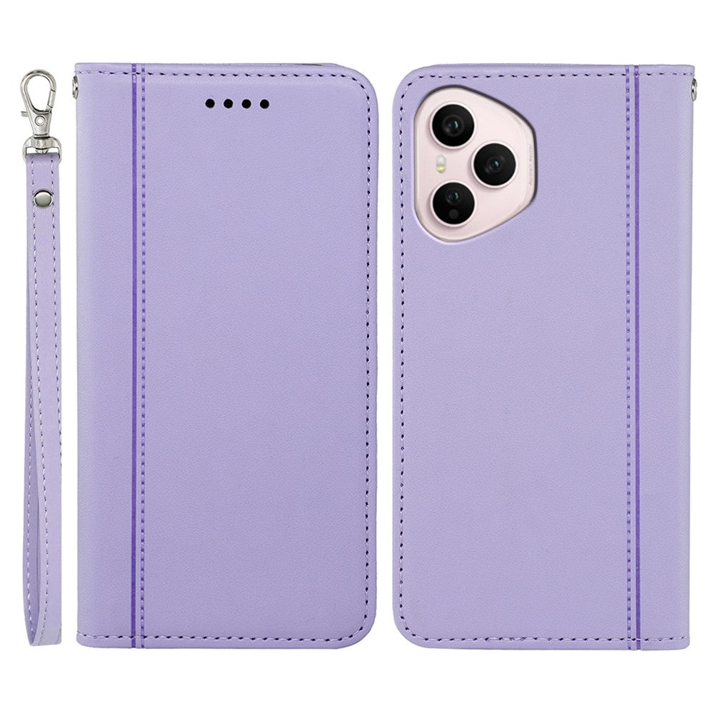For Honor 400 Pro 5G (Global) Wallet Case Magnetic Closing PU Leather Phone Cover with Wrist Strap