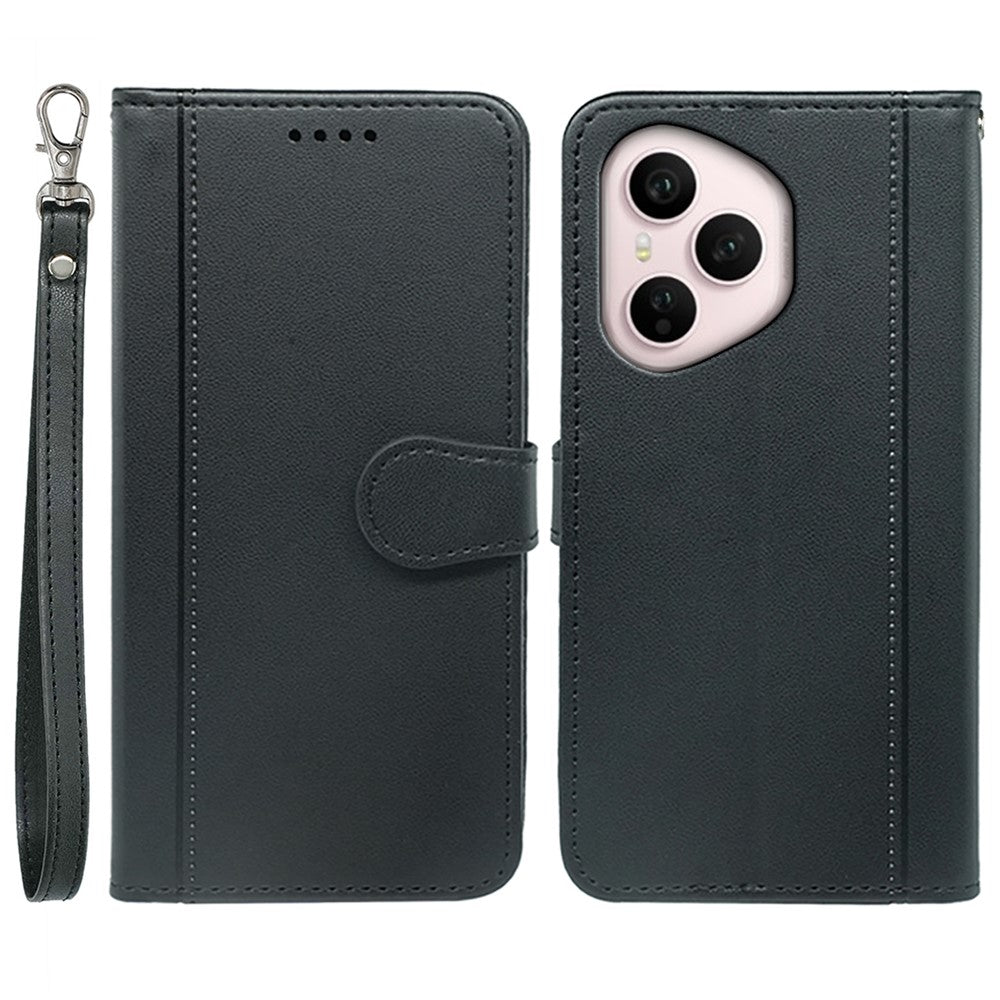 For Honor 400 Pro 5G (Global) Wallet Cover med magnetisk lukning og rem i læder