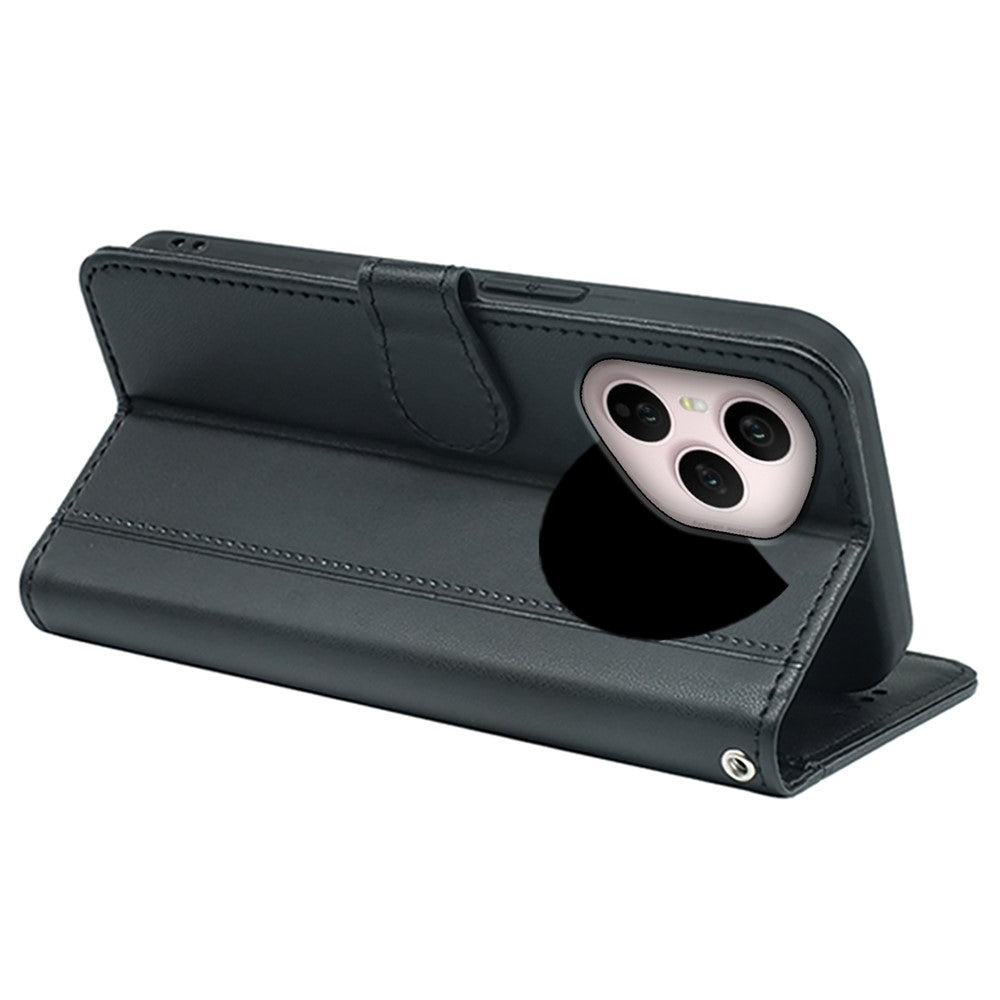 For Honor 400 Pro 5G (Global) Wallet Cover med magnetisk lukning og rem i læder