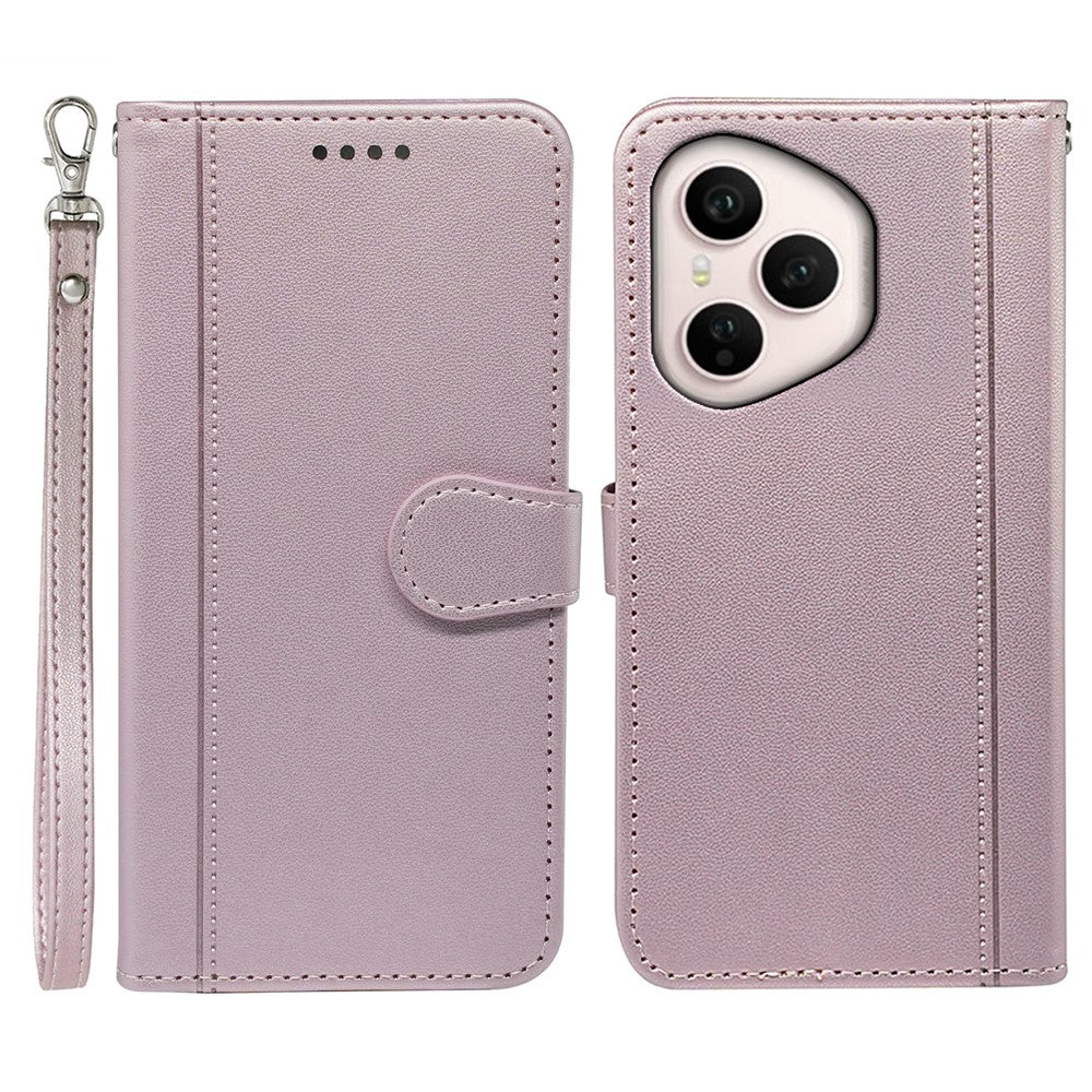 For Honor 400 Pro 5G (Global) Wallet Cover med magnetisk lukning og rem i læder