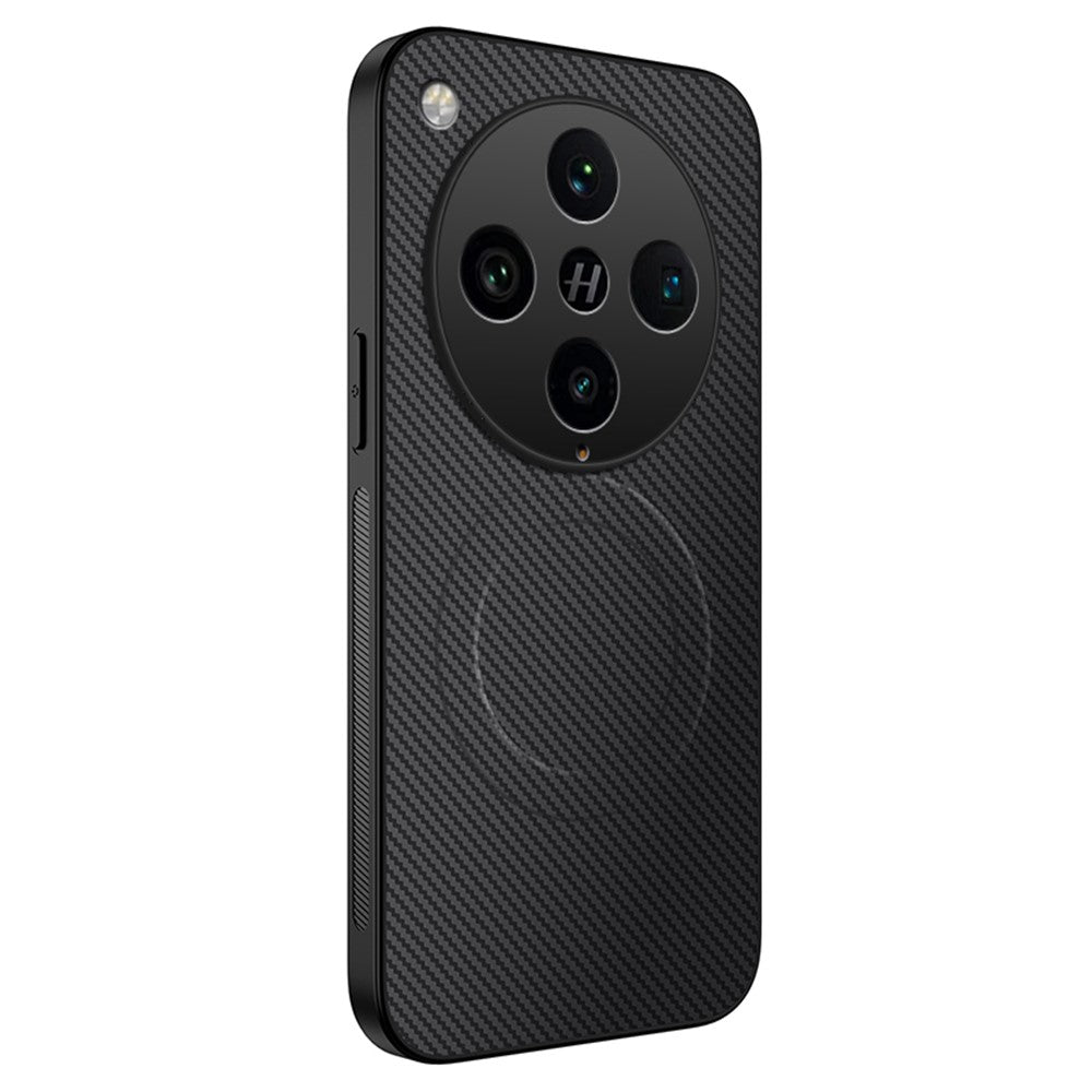 WANLONFENG Magnetiskt Skal För Oppo Find X8 Pro 5G TQ-serien Kolfiberstruktur PC TPU mobilskal