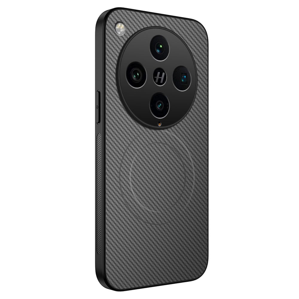 WANLONFENG Magnetiskt Skal För Oppo Find X8 Pro 5G TQ-serien Kolfiberstruktur PC TPU mobilskal