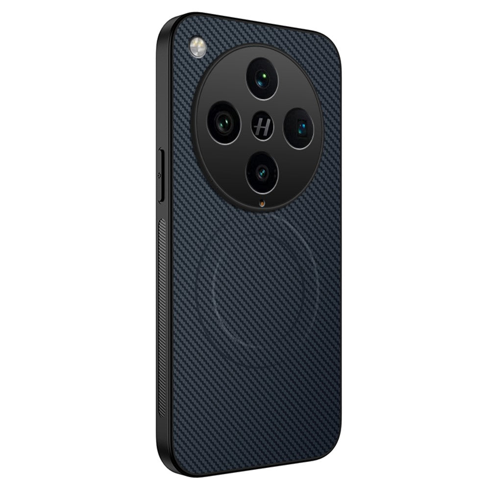 WANLONFENG Magnetiskt Skal För Oppo Find X8 Pro 5G TQ-serien Kolfiberstruktur PC TPU mobilskal