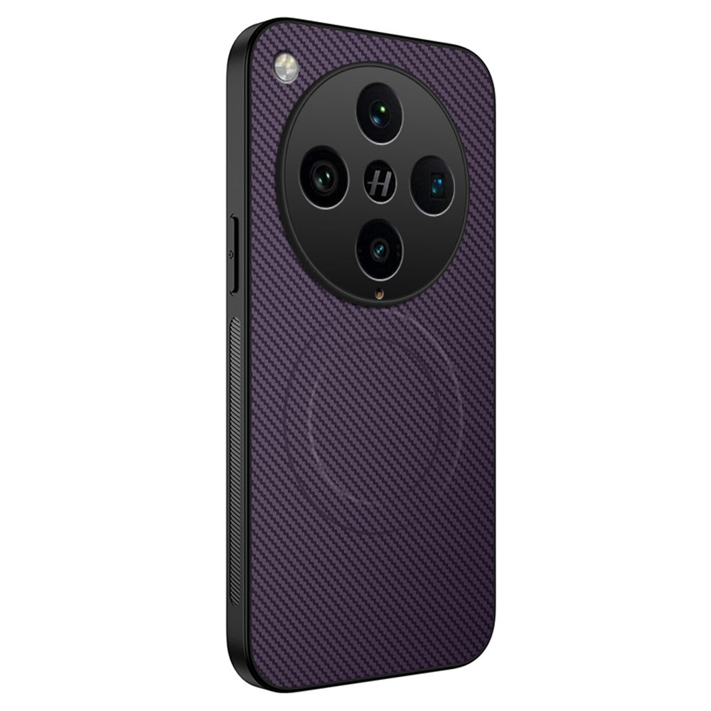 WANLONFENG Magnetiskt Skal För Oppo Find X8 Pro 5G TQ-serien Kolfiberstruktur PC TPU mobilskal
