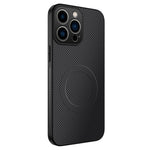 WANLONFENG til iPhone 14 Pro etui, kompatibel med MagSafe, TQ Series, kulfibertekstur, PC TPU-telefoncover