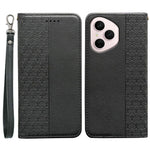For Honor 400 Pro 5G (Global) Wallet Phone Case Checkered Pattern Imprint Leather Flip Cover with Wrist Strap