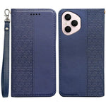For Honor 400 Pro 5G (Global) Wallet Phone Case Checkered Pattern Imprint Leather Flip Cover with Wrist Strap