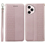 For Honor 400 Pro 5G (Global) Wallet Phone Case Checkered Pattern Imprint Leather Flip Cover with Wrist Strap