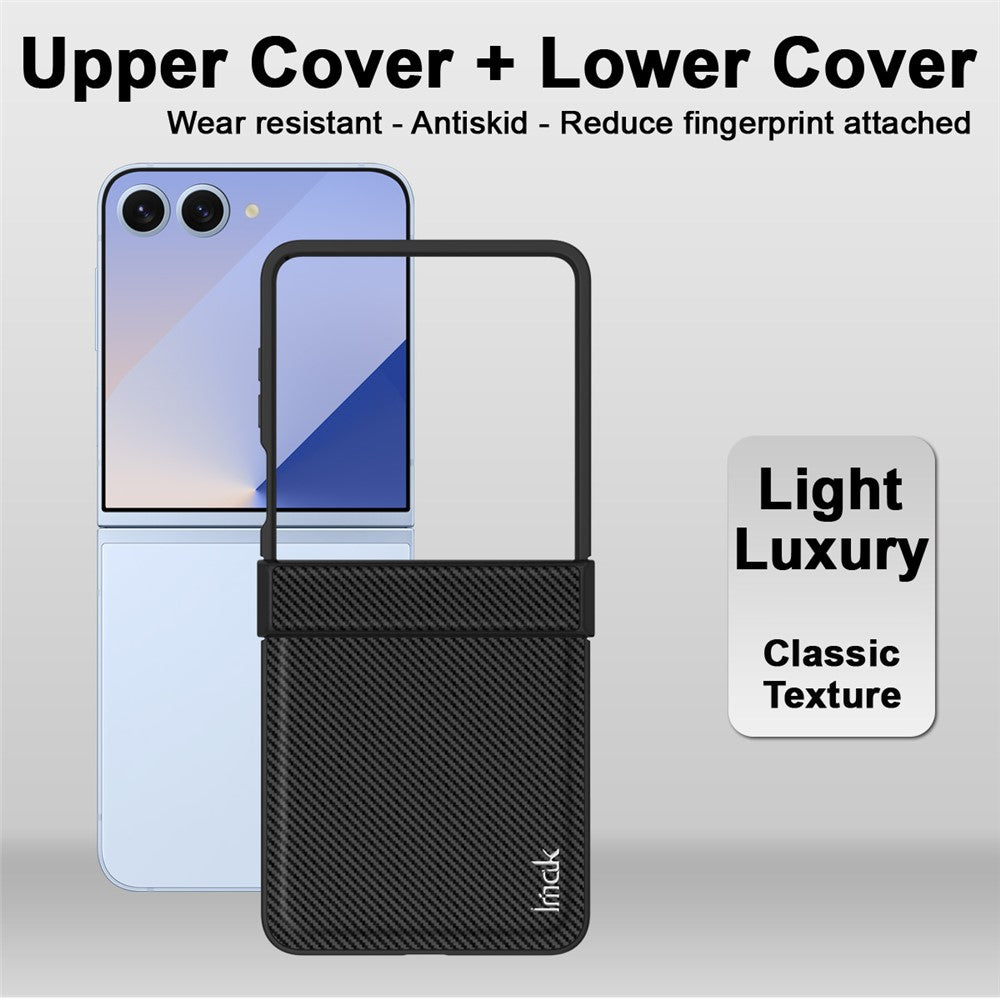 IMAK Ruiyi Series for Samsung Galaxy Z Flip7 5G Case Carbon Fiber Texture Leather + PC Phone Cover