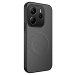 WANLONFENG For Xiaomi Redmi Note 14 5G Magnetic Case  TQ Series Carbon Fiber Texture PC TPU Phone Cover