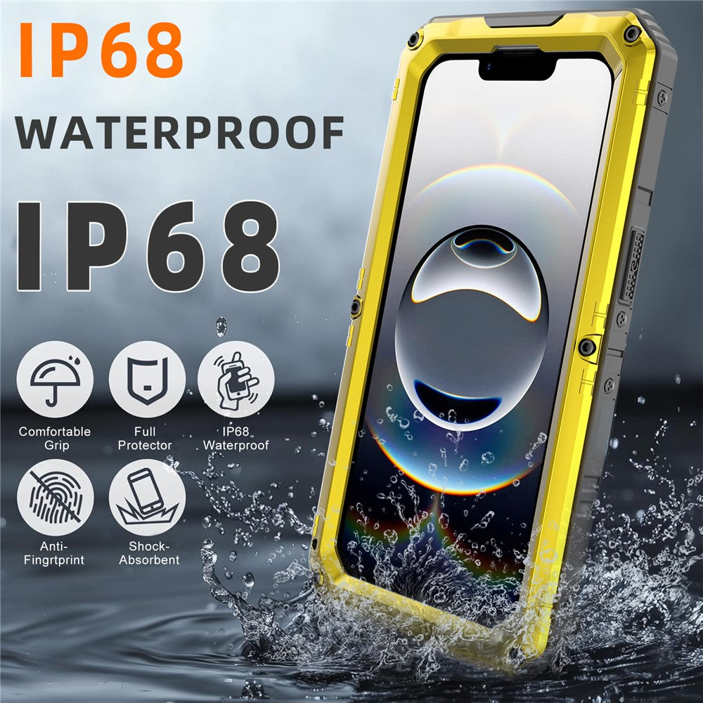 IP68 Waterproof Phone Case for iPhone 17e / 16e Metal + Silicone Cover with Screen Protector