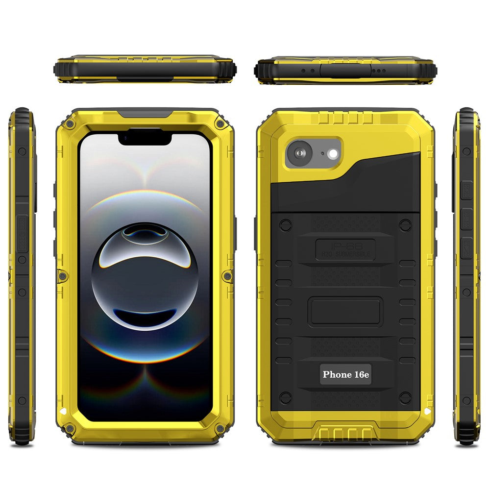 IP68 Waterproof Phone Case for iPhone 17e / 16e Metal + Silicone Cover with Screen Protector