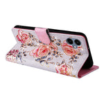 For Samsung Galaxy A08 5G / A08 4G / A07 4G / A06 4G / A06 5G Case RFID Blocking Flower Leather Phone Cover with Wrist Strap