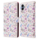 For Samsung Galaxy A08 5G / A08 4G / A07 4G / A06 4G / A06 5G Case RFID Blocking Flower Leather Phone Cover with Wrist Strap