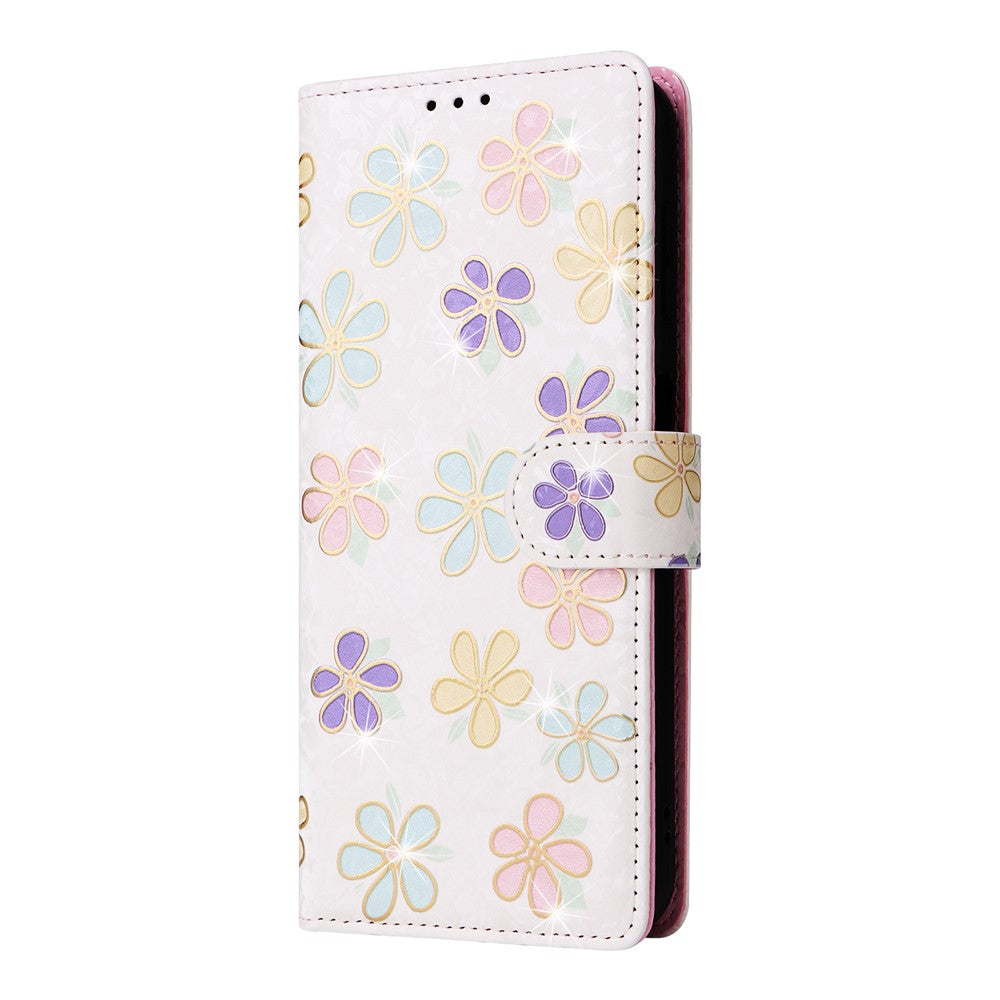 Til Samsung Galaxy A18 5G / A17 5G / A17 4G / A26 5G etui RFID-blokerende blomstret lædertelefoncover med håndrem