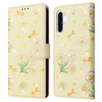 Til Samsung Galaxy A18 5G / A17 5G / A17 4G / A26 5G etui RFID-blokerende blomstret lædertelefoncover med håndrem