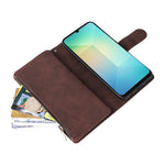For Samsung Galaxy A08 5G / A08 4G / A07 4G / A06 4G / A06 5G Case Zipper Wallet Multiple Card Slots Leather Phone Cover with Wrist Strap
