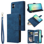 For Samsung Galaxy A08 5G / A08 4G / A07 4G / A06 4G / A06 5G Case Zipper Wallet Multiple Card Slots Leather Phone Cover with Wrist Strap