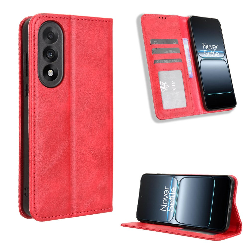 For OnePlus Nord 5 5G / Ace 5 Ultra 5G Leather Case Wallet Stand Retro Texture Phone Cover