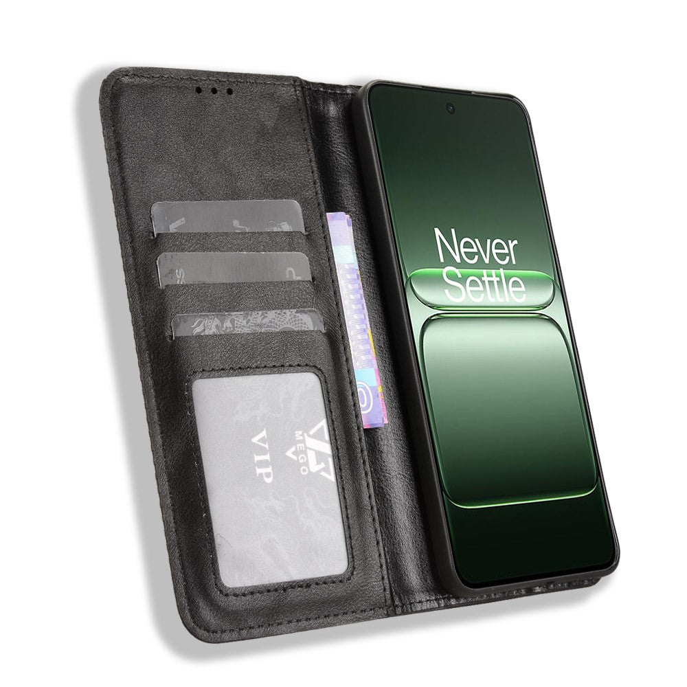 För OnePlus Nord CE5 5G / Ace 5 Racing 5G Läderfodral Plånboksstativ Retro Textur Mobilskal