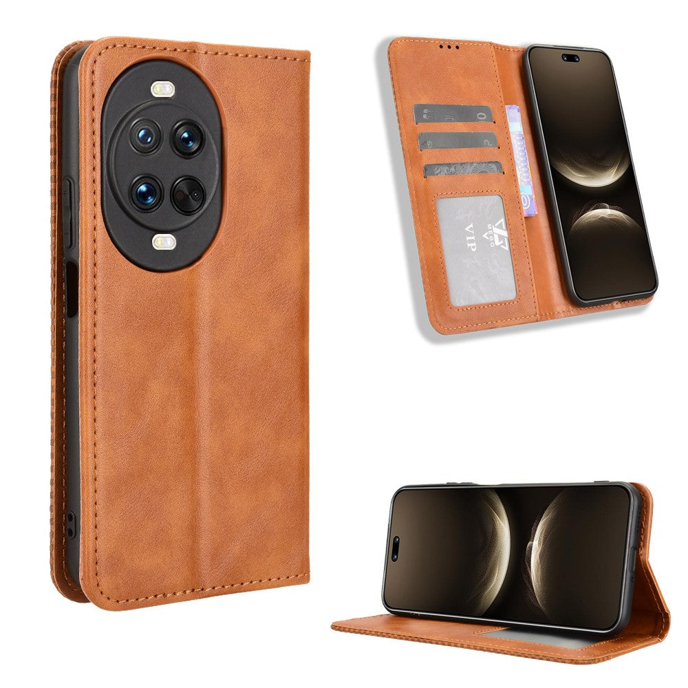 For Huawei nova 14 Ultra 5G Leather Case Wallet Stand Retro Texture Phone Cover