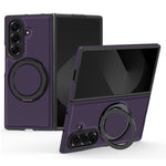For Samsung Galaxy Z Fold7 5G Magnetic Case Carbon Fiber Texture PU + TPU Kickstand Phone Cover