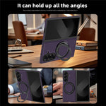 For Samsung Galaxy Z Fold7 5G Magnetic Case Carbon Fiber Texture PU + TPU Kickstand Phone Cover