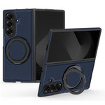 For Samsung Galaxy Z Fold7 5G Magnetic Case Carbon Fiber Texture PU + TPU Kickstand Phone Cover