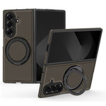 For Samsung Galaxy Z Fold7 5G Magnetic Case Carbon Fiber Texture PU + TPU Kickstand Phone Cover