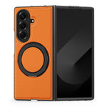 Til Samsung Galaxy Z Fold7 5G etui med ring-kickstand magnetisk etui PU-læder bagcover