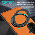 Til Samsung Galaxy Z Fold7 5G etui med ring-kickstand magnetisk etui PU-læder bagcover