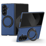 Til Samsung Galaxy Z Fold7 5G etui med ring-kickstand magnetisk etui PU-læder bagcover