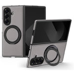 Til Samsung Galaxy Z Fold7 5G etui med ring-kickstand magnetisk etui PU-læder bagcover
