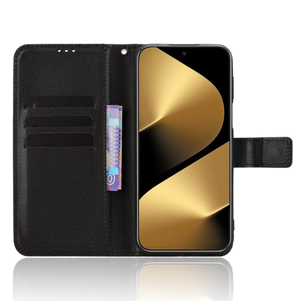 For Huawei Pura 80 Ultra Leather Wallet Case with Strap Diamond Texture Phone Cover