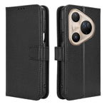 For Huawei Pura 80 Pro+ / Huawei Pura 80 Pro Leather Wallet Case with Strap Diamond Texture Phone Cover
