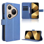 For Huawei Pura 80 Pro+ / Huawei Pura 80 Pro Leather Wallet Case with Strap Diamond Texture Phone Cover