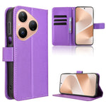 For Huawei Pura 80 Leather Wallet Case with Strap Diamond Texture Phone Cover