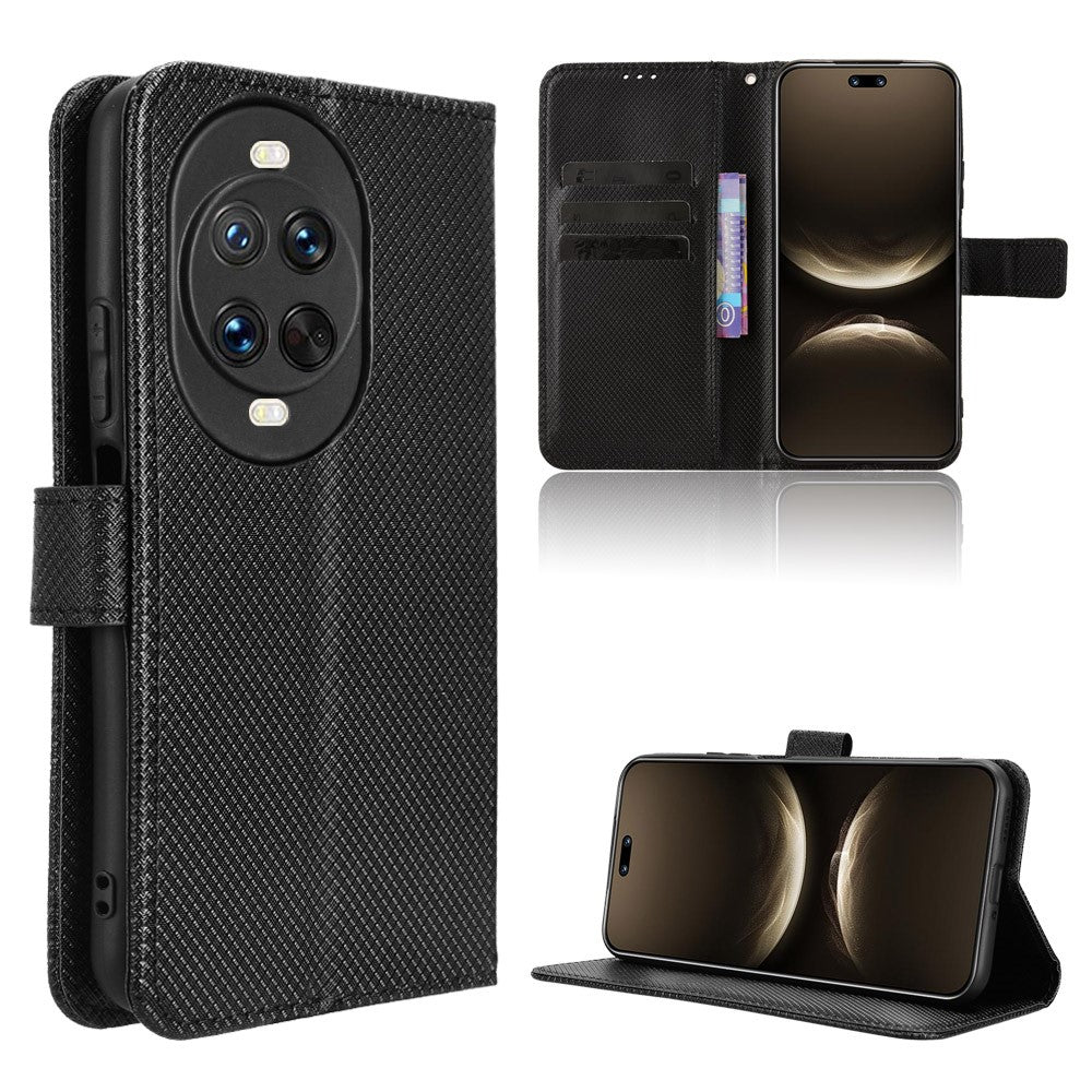 For Huawei nova 14 Ultra 5G Leather Wallet Case with Strap Diamond Texture Phone Cover