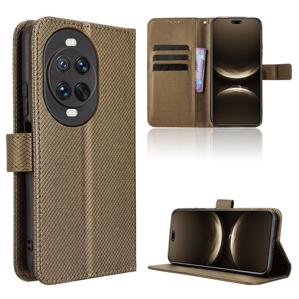 For Huawei nova 14 Ultra 5G Leather Wallet Case with Strap Diamond Texture Phone Cover