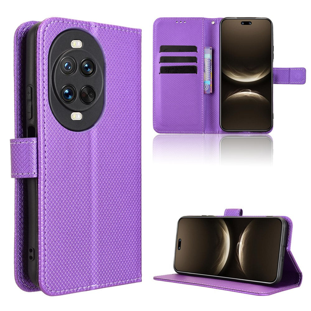 For Huawei nova 14 Ultra 5G Leather Wallet Case with Strap Diamond Texture Phone Cover