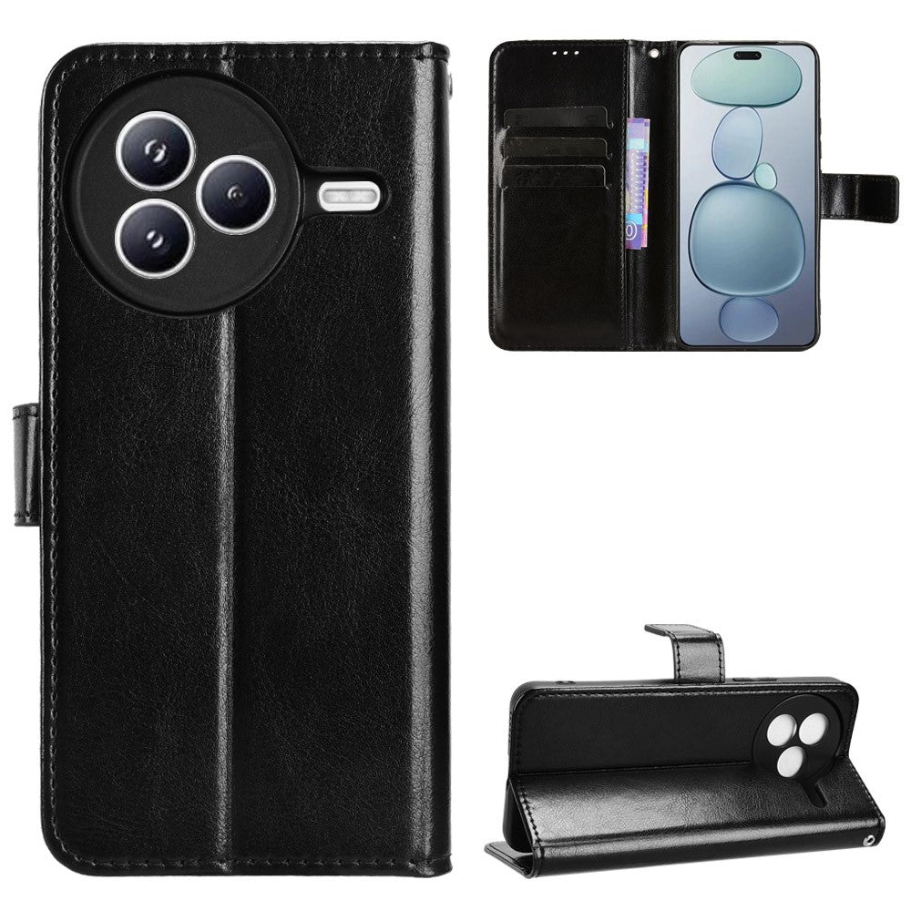 Xiaomi Civi 5 Pro 5G PU-läderskal med rem Crazy Horse Texture Phone Wallet Cover