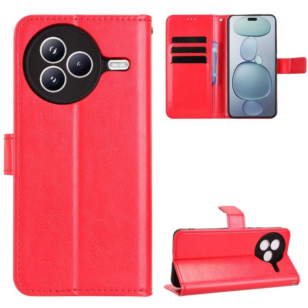 Xiaomi Civi 5 Pro 5G PU-läderskal med rem Crazy Horse Texture Phone Wallet Cover