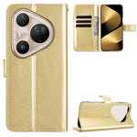 For Huawei Pura 80 Pro+ / Huawei Pura 80 Pro PU Leather Case with Strap Crazy Horse Texture Phone Wallet Cover