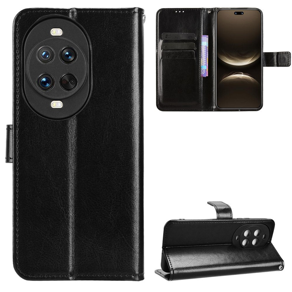 For Huawei nova 14 Pro 5G PU Leather Case with Strap Crazy Horse Texture Phone Wallet Cover