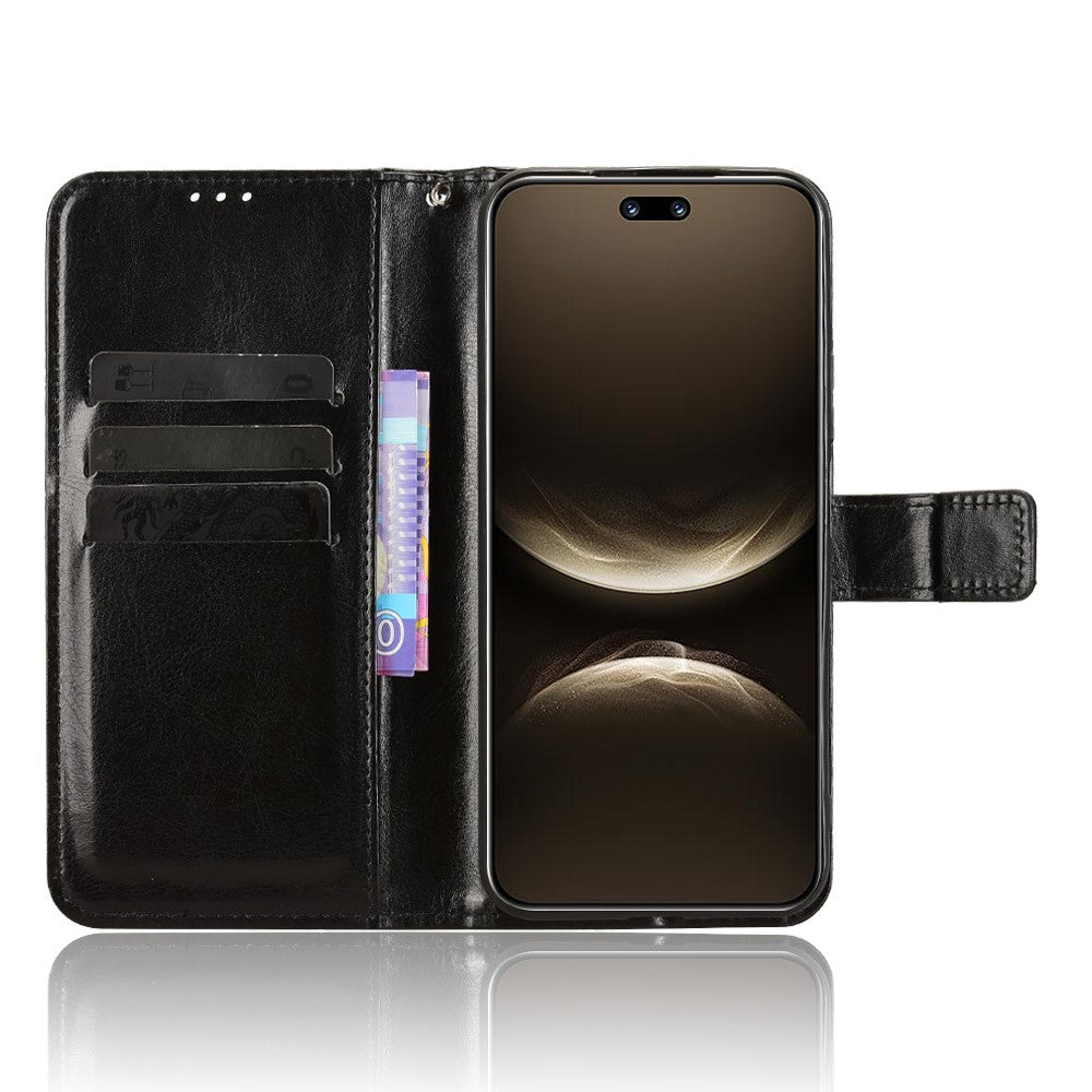 For Huawei nova 14 Pro 5G PU Leather Case with Strap Crazy Horse Texture Phone Wallet Cover