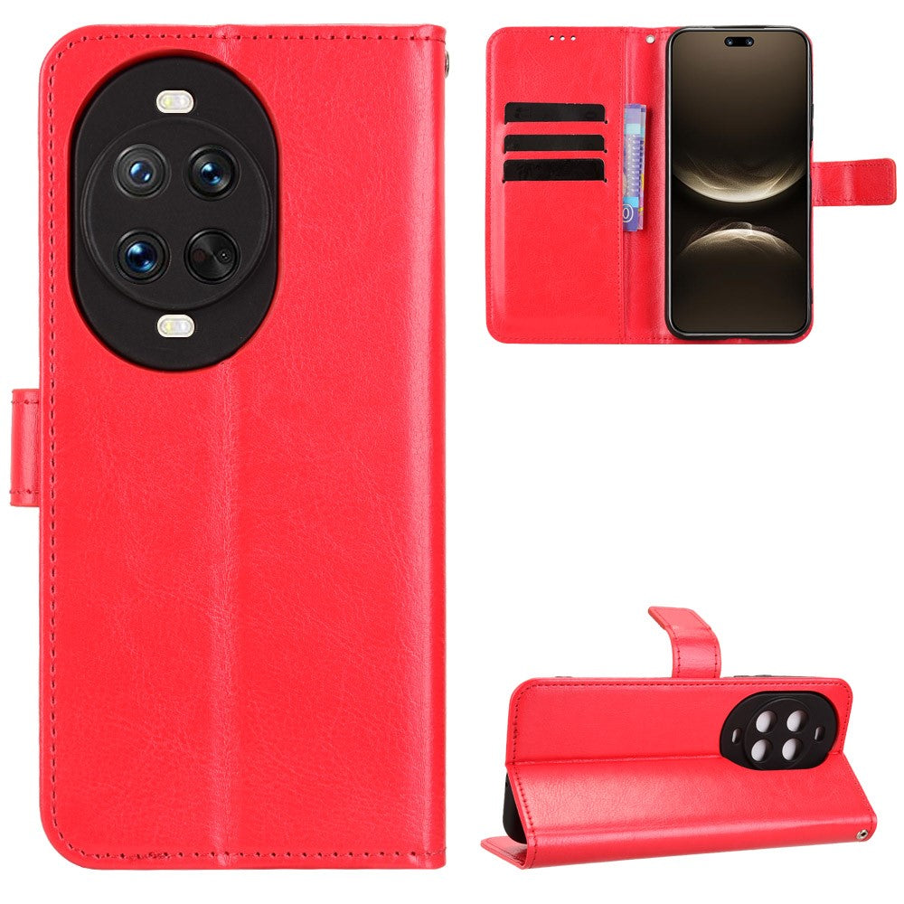 For Huawei nova 14 5G PU Leather Case with Strap Crazy Horse Texture Phone Wallet Cover
