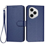 For Honor 400 Pro 5G (Global) Wallet Case with Strap Carbon Fiber Texture Leather Mobile Cover